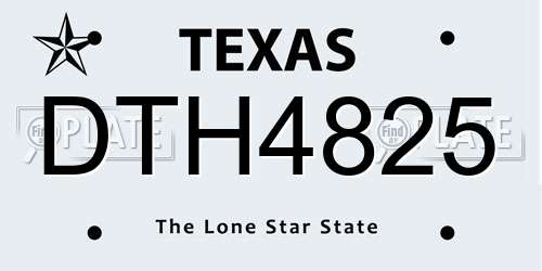 DTH4825 Texas License Plate