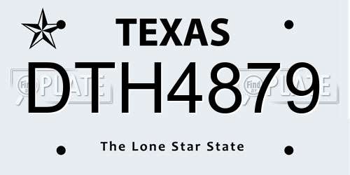 DTH4879 Texas License Plate