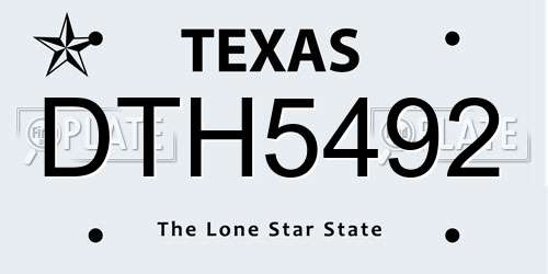 DTH5492 Texas License Plate