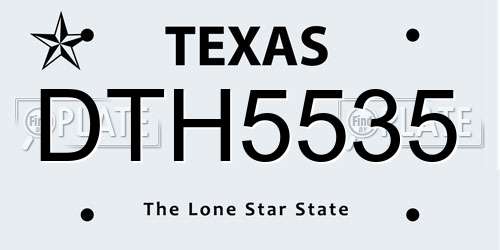 DTH5535 Texas License Plate