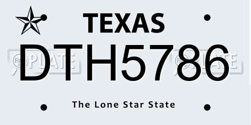DTH5786 Texas License Plate