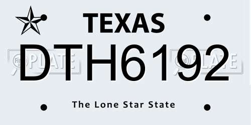 DTH6192 Texas License Plate