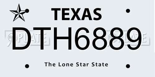 DTH6889 Texas License Plate