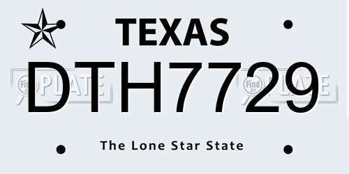 DTH7729 Texas License Plate