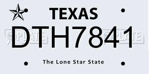 DTH7841 Texas License Plate