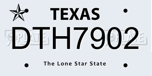DTH7902 Texas License Plate