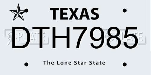 DTH7985 Texas License Plate