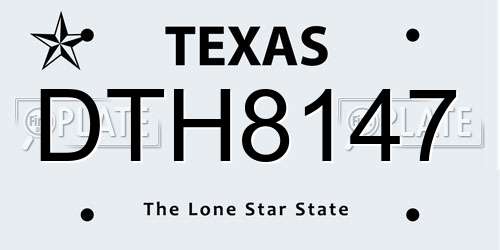 DTH8147 Texas License Plate
