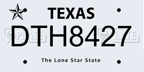 DTH8427 Texas License Plate