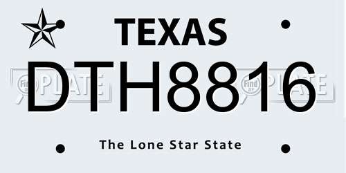 DTH8816 Texas License Plate