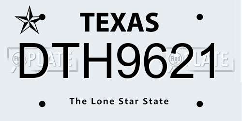 DTH9621 Texas License Plate