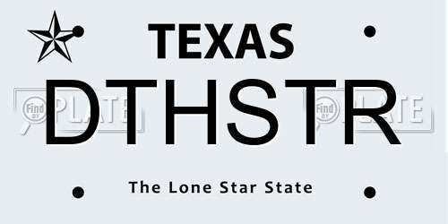 DTHSTR Texas License Plate