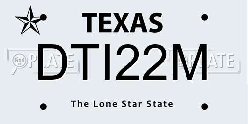 DTI22M Texas License Plate