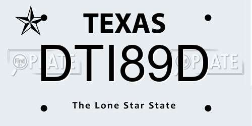 DTI89D Texas License Plate
