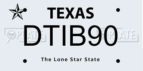 DTIB90 Texas License Plate