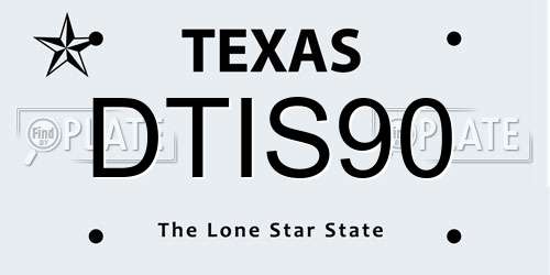 DTIS90 Texas License Plate