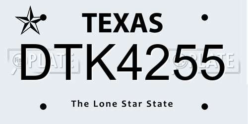 DTK4255 Texas License Plate