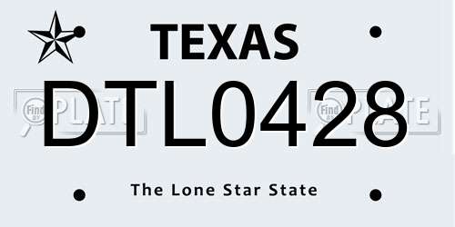 DTL0428 Texas License Plate
