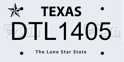 DTL1405 Texas License Plate