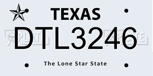 DTL3246 Texas License Plate