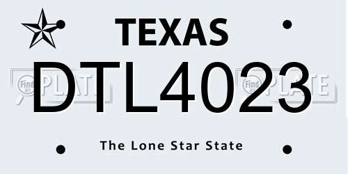 DTL4023 Texas License Plate