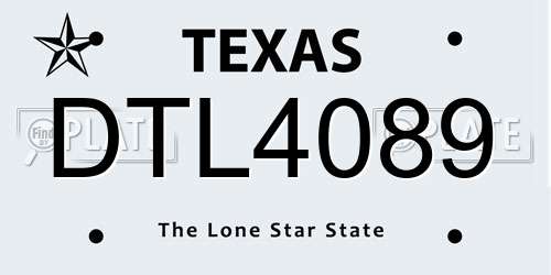 DTL4089 Texas License Plate