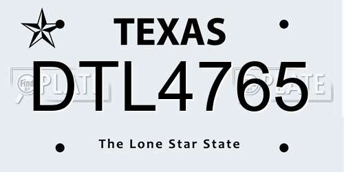 DTL4765 Texas License Plate