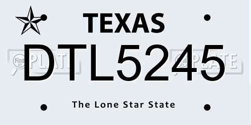 DTL5245 Texas License Plate