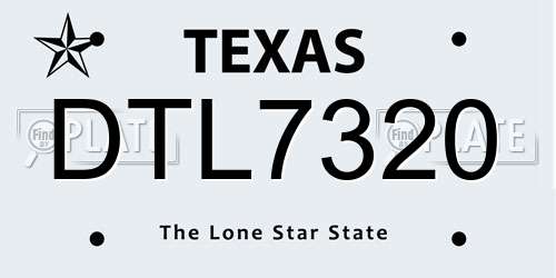 DTL7320 Texas License Plate