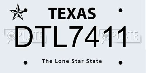 DTL7411 Texas License Plate