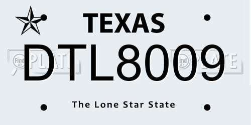 DTL8009 Texas License Plate