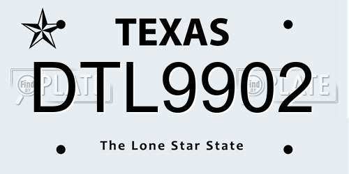 DTL9902 Texas License Plate