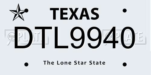 DTL9940 Texas License Plate