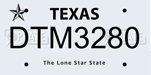 DTM3280 Texas License Plate