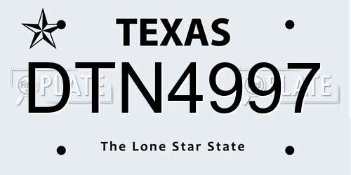 DTN4997 Texas License Plate
