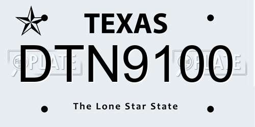 DTN9100 Texas License Plate