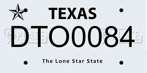 DTO0084 Texas License Plate