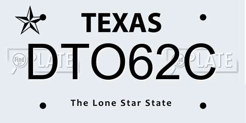DTO62C Texas License Plate