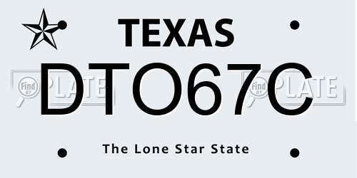 DTO67C Texas License Plate