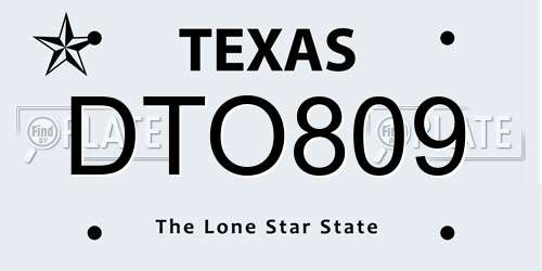 DTO809 Texas License Plate