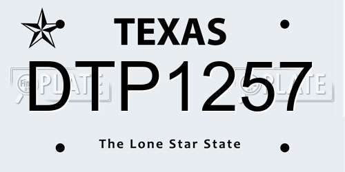 DTP1257 Texas License Plate