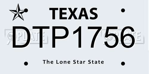 DTP1756 Texas License Plate