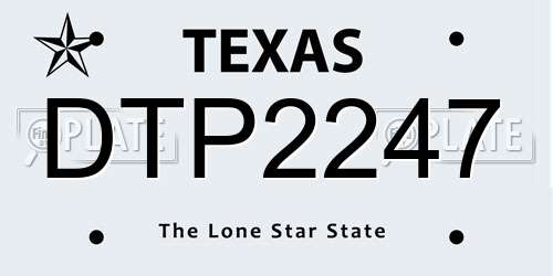 DTP2247 Texas License Plate