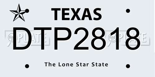DTP2818 Texas License Plate