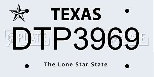 DTP3969 Texas License Plate