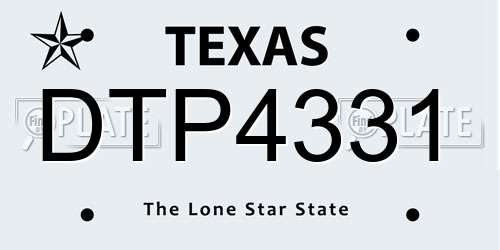 DTP4331 Texas License Plate