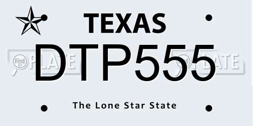 DTP555 Texas License Plate