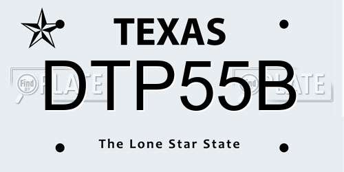 DTP55B Texas License Plate