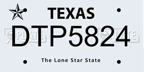DTP5824 Texas License Plate