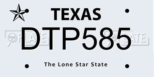 DTP585 Texas License Plate
